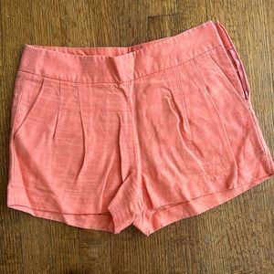 J crew orange linen shorts